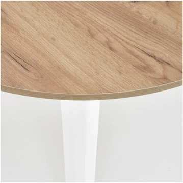 Круглый обеденный стол RINGO из дуба с белыми ножками