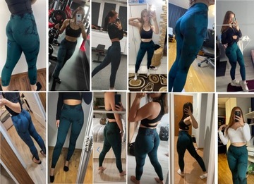 ЛЕГИНГИ СПОРТИВНЫЕ ЖЕНСКИЕ, БИРЮЗОВЫЕ PUSH UP GYM M