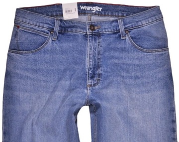 WRANGLER spodnie regular BLUE jeans STRAIGHT _ W38 L32