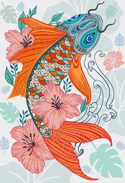 Ulif aint po liczbach, karp koi, 47x57 cm