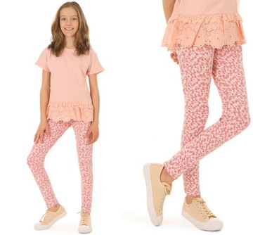 Legginsy wzorzyste getry NADRUKI - 164 KROPEK 036