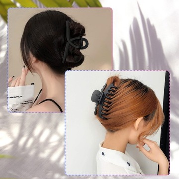 Набор из 5 штук: матовые черные заколки для волос, классические легкие базовые заколки.