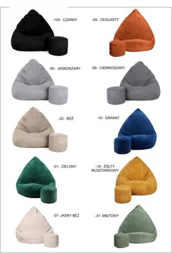 MEGA PUFA WOREK SAKO 80x110 WELUR DOT | FOTEL SCANDI LOFT