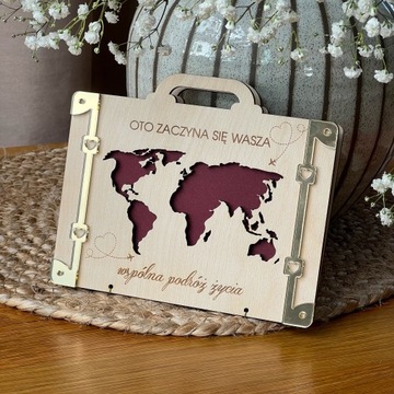 свадебная открытка ЧЕМОДАН на деньги свадебный подарок