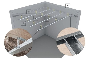 ВЕШАЛКА BUDMAT ES 60/175 17,5 см ПЛОСКАЯ ПОТОЛОЧНАЯ ДЛЯ ПРОФИЛЕЙ GYK BOARD CD60 100 шт.