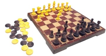Шахматы, магнитные шашки, классическая игра-головоломка 2 в 1.