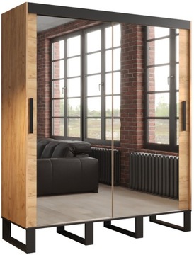 Szafa przesuwna L T3 180 cm salonowa z lustrem