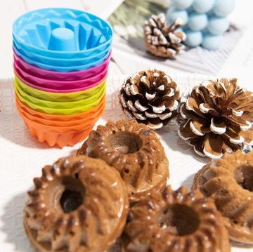 FOREMKI SILIKONOWE DO MUFFINEK BABECZEK FORMA DO PIECZENIA ZESTAW 12 szt