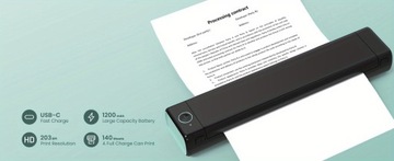 Принтер Phomemo M08F-Letter, легкий и компактный, 1 шт., мобильный термопринтер