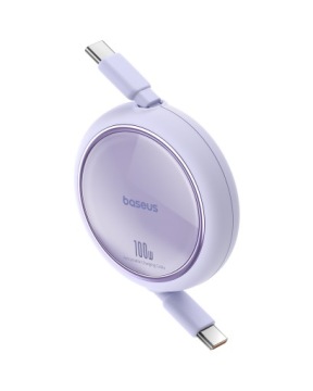 Кабель Baseus Free2Draw USB-C — USB-C, PD, 100 Вт, 1 м (фиолетовый)