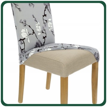 ЧЕХОЛ НА СТУЛ СЕРЫЙ С ЦВЕТОЧНЫМИ УЗОРАМИ ГИБКИЕ УНИВЕРСАЛЬНЫЕ ЧЕХОЛЫ