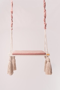 Большие домашние качели для детей, стеганые, розовые.