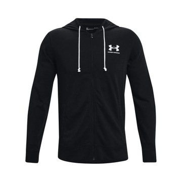 Bluza męska UNDER ARMOUR Na zamek z kapturem UA Rival Terry Czarna XL