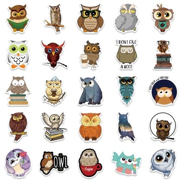 НАКЛЕЙКИ OWL MIX ДЛЯ НОУТБУКА, ПЛАНШЕТА, 50 шт.