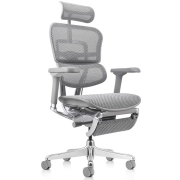 Zestaw Ergonomiczny fotel biurowy z podnóżkiem Ergohuman 2 Elite Szary