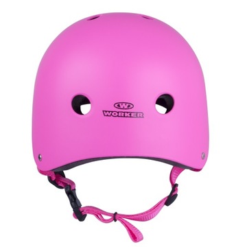 Kask na rolki, deskorolkę, WORKER Neonik Różowy M