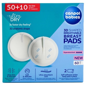 CANPOL babies Wkładki laktacyjne z paskiem samoprzylepnym Jednorazowe x 60