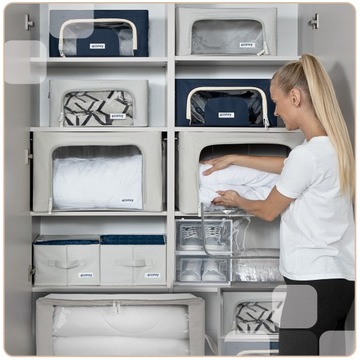 Сумка-чехол, контейнер для одежды, игрушек, постельного белья, 66л, с рамкой