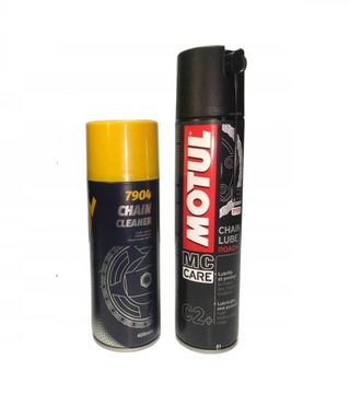 Smar do łańcucha MOTUL C2 + Mannol Chain CLEAN