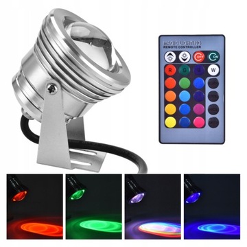 LAMPA PODWODNA Z ZDALNIE STEROWNIK RGB LED BASEN