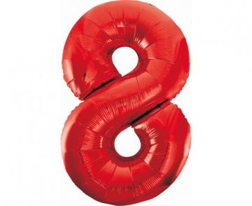 Balon foliowy B&C Cyfra 8 czerwona 85 cm