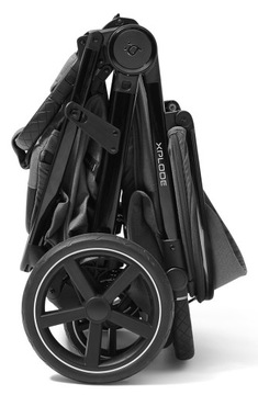 КОЛЯСКА БУДУЩЕГО ДИЗАЙНА XPLODE ХРОМОВАЯ СТАЛЬ ГРАФИТОВАЯ КОЛЯСКА