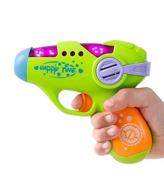 PISTOLET NA BATERIE DLA DZIECI DŹWIĘK ŚWIATŁO RÓŻNE KOLORY