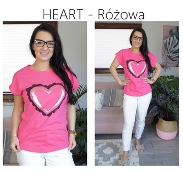 BLUZKA koszulka KOBIECA TSHIRT top MODNE WZORY, L