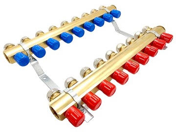 РАДИАТОРНЫЙ РАСПРЕДЕЛИТЕЛЬ 9 КОНТУРОВ С КЛАПАНАМИ +