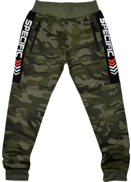 MILITARY AREA Spodnie Dresowe z Kieszeniami i Lampasem 158cm