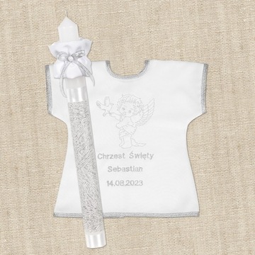 Крещенская свеча, крестильный платок, вышивка + бесплатно.