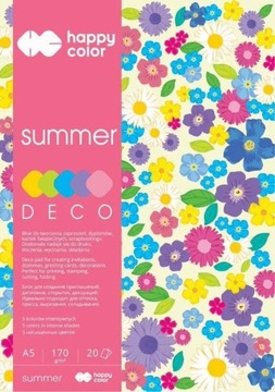 BLOK A5/20K DECO SUMMER 170G HAPPY COLOR