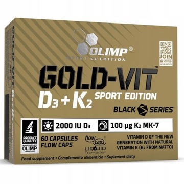OLIMP GOLD-VIT D3+K2 2000 60C KOŚCI ZĘBY WAPŃ D3K2 WSPIERA KOŚCI I ZĘBY