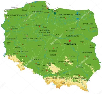 Пробковая карта Польши - 60x60см - много узоров