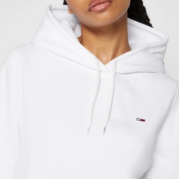 Tommy Jeans женская белая хлопковая толстовка кенгуру с капюшоном M