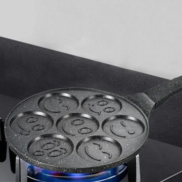 Мраморная СКОВОРО для блинов, яиц, БЛИНЧИКОВ, Веселые смайлы, эмодзи, 27 СМ