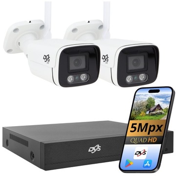 ZESTAW KAMER WIFI 2 KAMERY 5Mpx DO MONITORINGU DOMU TUBA BEZPRZEWODOWA DVS