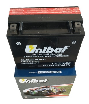 Akumulator UNIBAT CBTX20-BS YTX20-BS 18Ah 270A 12V