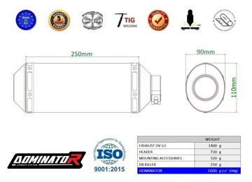 YZF R125 2024 2025 (Евро 5+) Полная система Глушитель выпускного коллектора OV G2 ЧЕРНЫЙ