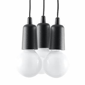 Lampa wisząca DIEGO 3 czarna Sollux