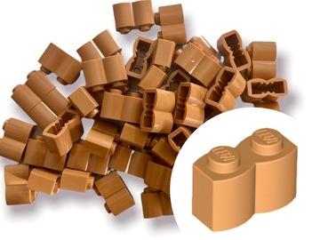 LEGO 30136 Cegła Cegiełka 1x2 Nougat brąz 20szt
