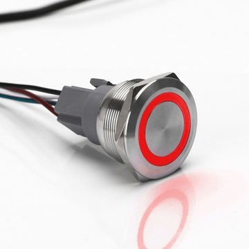 PRZYCISK MONOSTABILNY WANDALOODPORNY 250V 5A 30x35MM CZERWONY