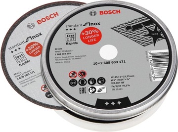 BOSCH TARCZA TNĄCA 125*22,2*1 M INOX-RAPIDO 10 SZT