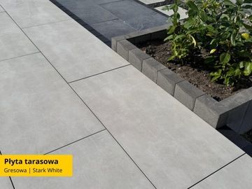 Płyty tarasowe 120x60x2 gresowe ZOYA gres STARK WHITE BIAŁA