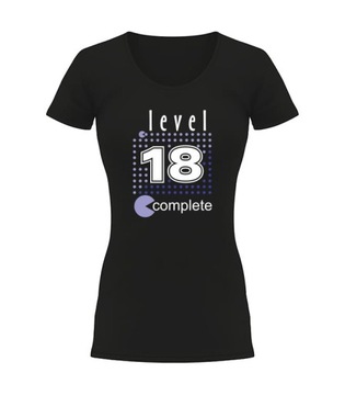 LEVEL 18 COMPLETE koszulka damska urodziny 18-stka
