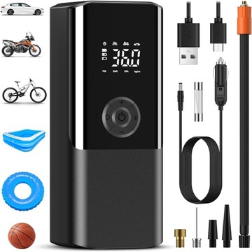 BEZPRZEWODOWY KOMPRESOR SAMOCHODOWY POMPKA MINI 4500mAh