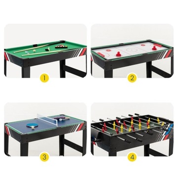 Stół do piłkarzyków 4 w 1 piłkarzyki ping-pong hokej bilard