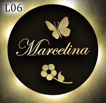 Светодиодный ночник с именем ребенка, дерево, 30 см.