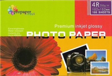 Papier Fotograficzny 10X15 100szt 200g PHOTO Połysk Błyszczący