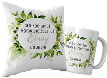 KUBEK + PODUSZKA ŚLUB CHRZEST KOMUNIA DZIEŃ MATKI JAKOŚĆ PREMIUM